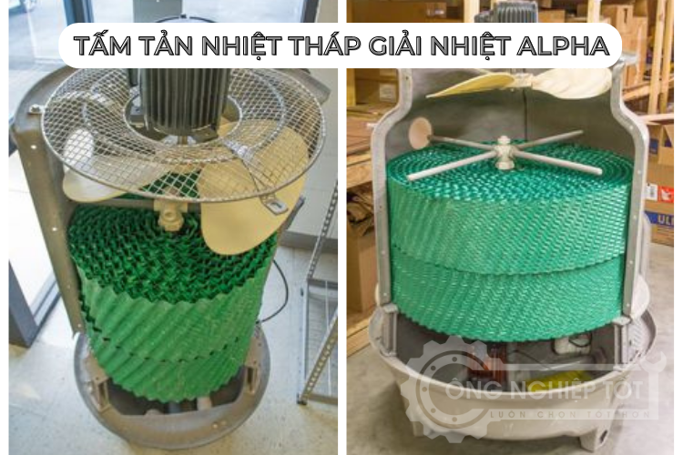 Tấm tản nhiệt tháp giải nhiệt Alpha giữ vai trò chia cắt dòng nước nóng trong tháp